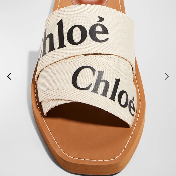 Chloe Shoes - Chloe Woody Flat Logo Slide